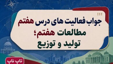جواب فعالیت های درس هفتم مطالعات هفتم تولید و توزیع
