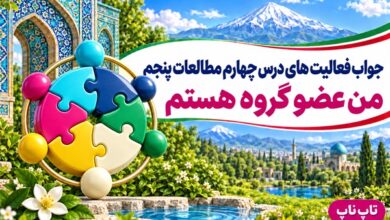 جواب فعالیت های درس چهارم مطالعات پنجم من عضو گروه هستم