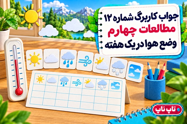 جواب کاربرگ شماره ۱۲ مطالعات چهارم وضع هوا در یک هفته