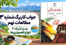 جواب کاربرگ شماره ۳ مطالعات نهم انواع ناهمواری ها