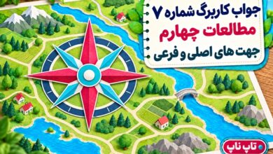 جواب کاربرگ شماره ۷ مطالعات چهارم جهت های اصلی و فرعی