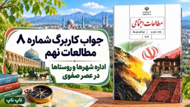 جواب کاربرگ شماره ۸ مطالعات نهم اداره شهرها و روستاها در عصر صفوی