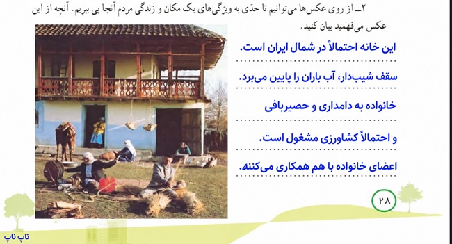 جواب کاربرگ ۵ عکس خوانی مطالعات اجتماعی چهارم؛ صفحه ۲۸
