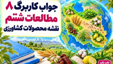 جواب کاربرگ ۸ مطالعات ششم نقشه محصولات کشاورزی